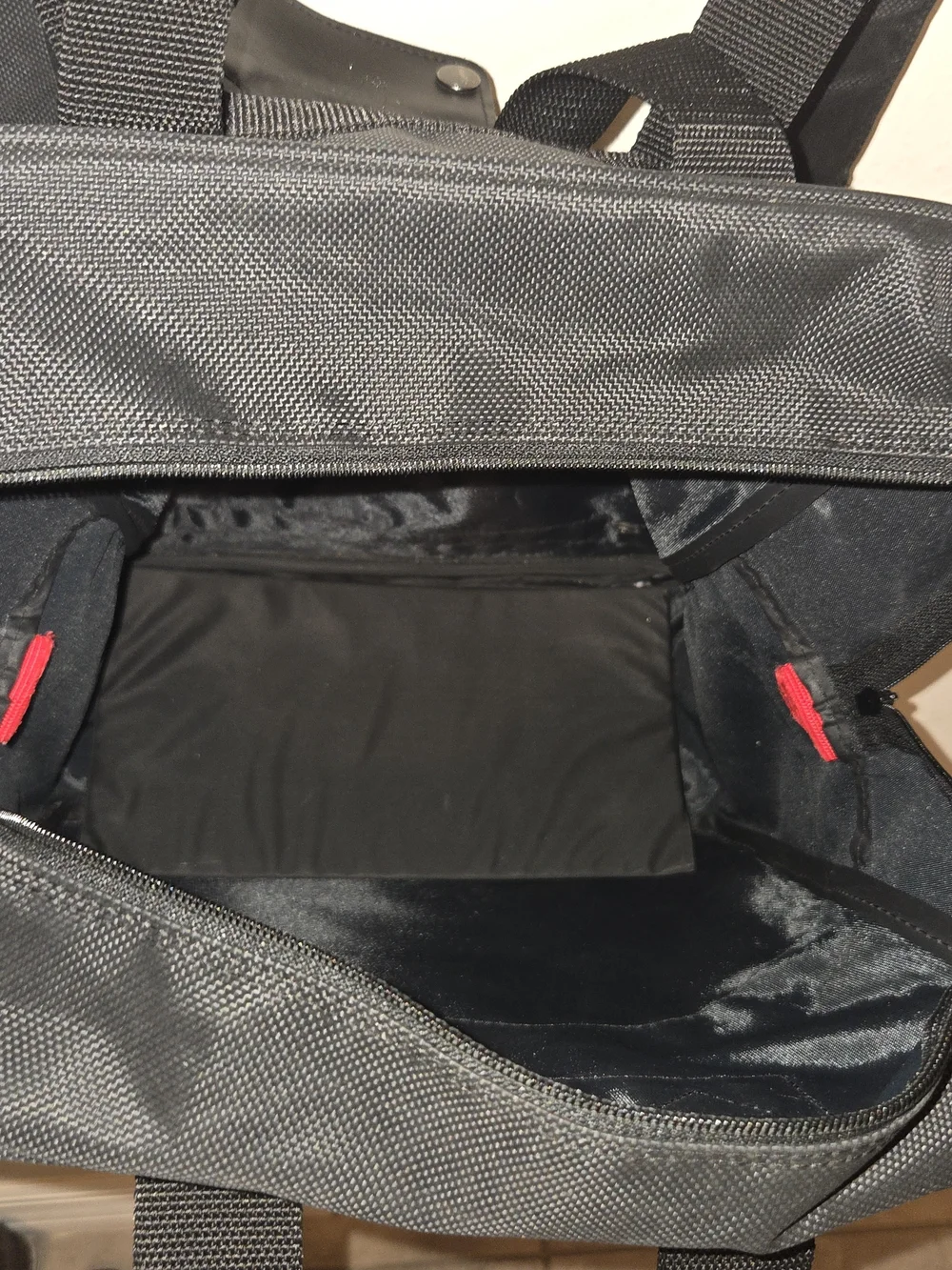 Black Men's Travel Backpack with Red Accents
